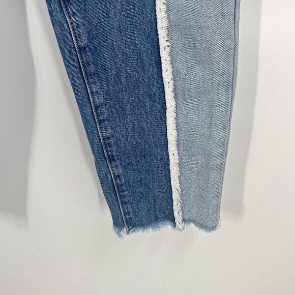 Carmar Straight Leg High Rise Jeans Two Tone Distressed Sz 25 - Picture 2 of 7